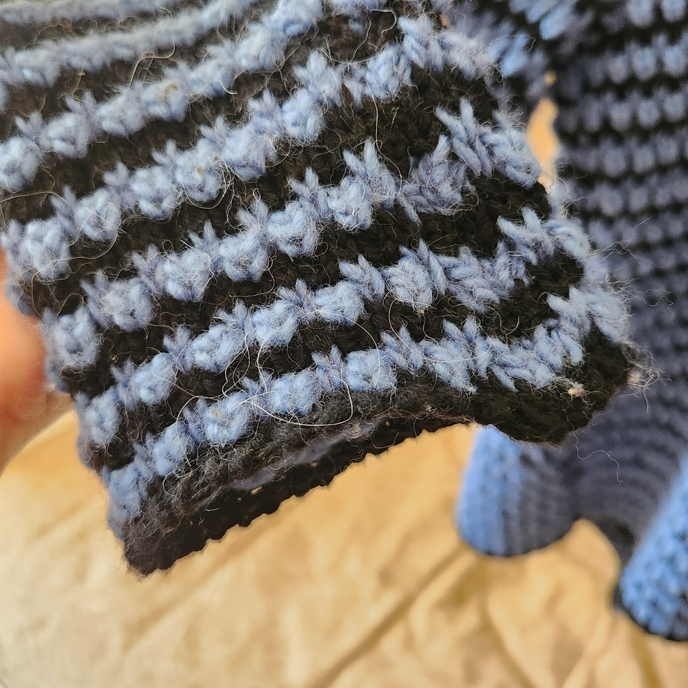 krimson klover midnight sun wool alpaca blend chunky knit blue sweater cardi M - Picture 5 of 9